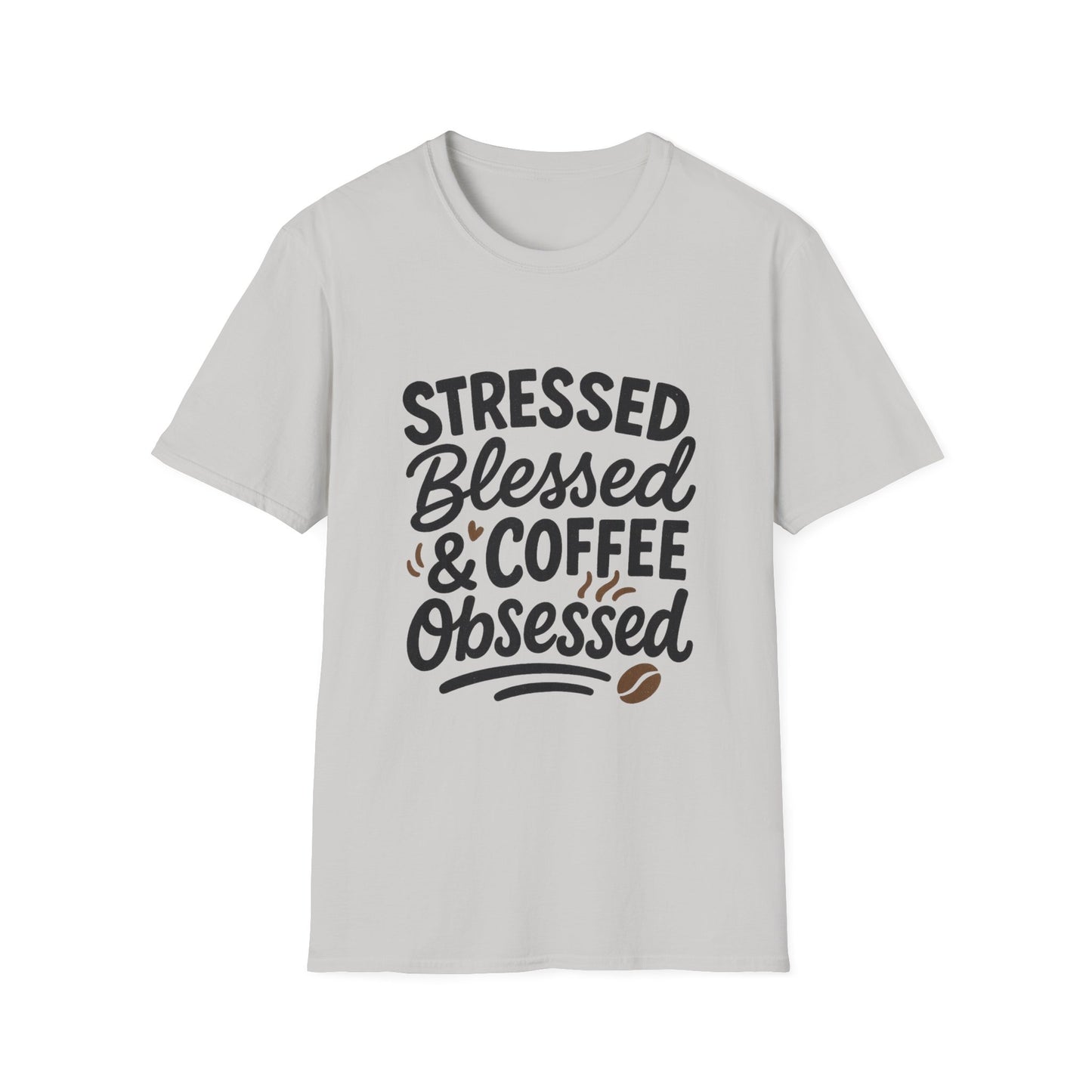 Stressed, Blessed & Coffee Obsessed - Funny Halloween Coffee T-Shirt