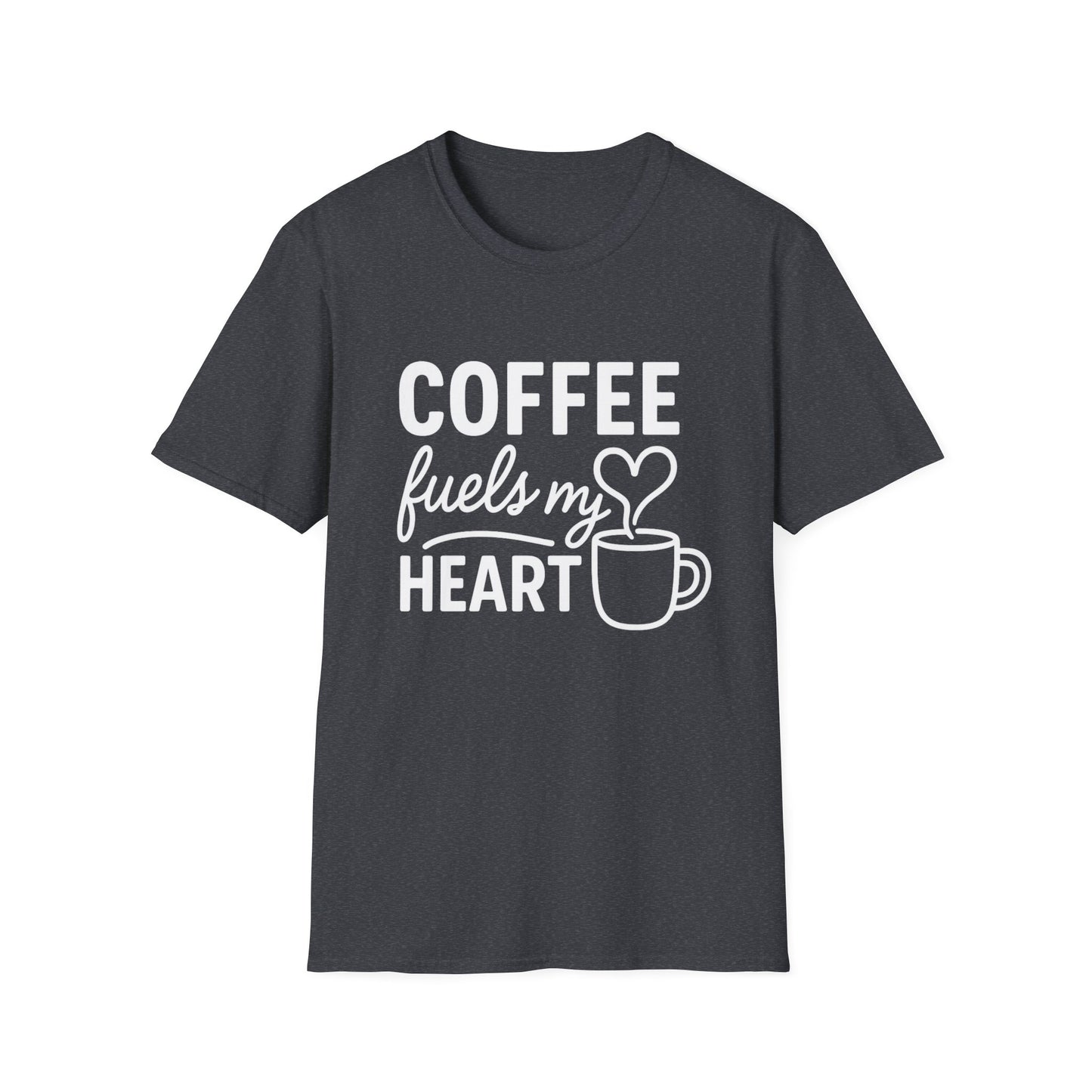 Coffee Fuels My Heart - Funny Coffee T-Shirt