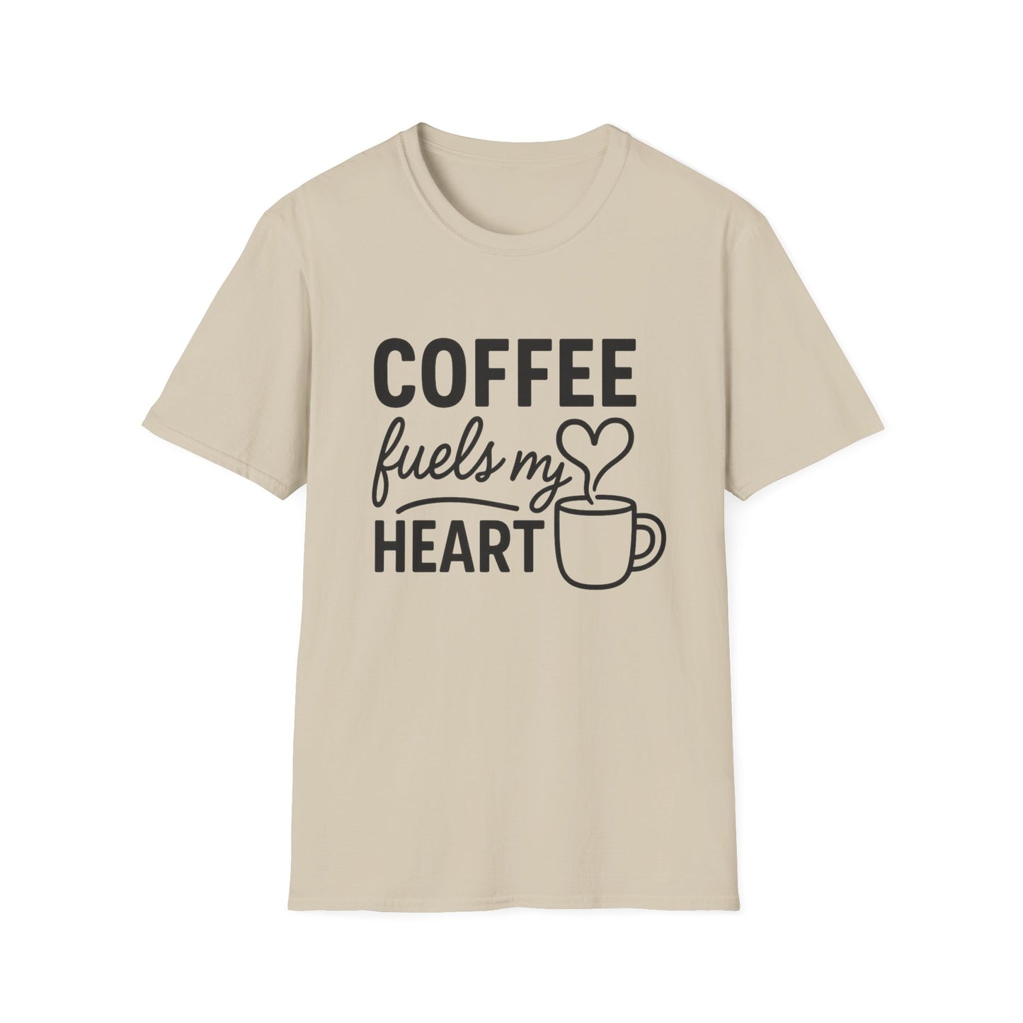 Coffee Fuels My Heart - Funny Coffee T-Shirt