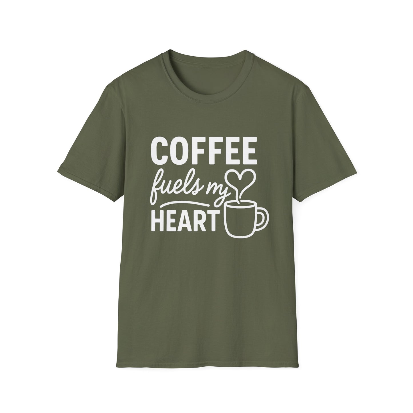 Coffee Fuels My Heart - Funny Coffee T-Shirt