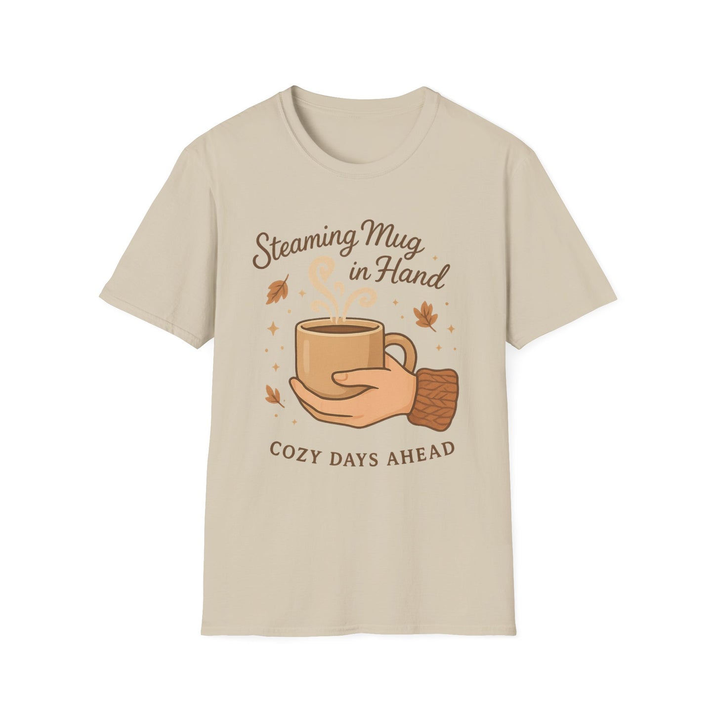 Steaming Mug In Hand - Funny Coffee T-Shirt
