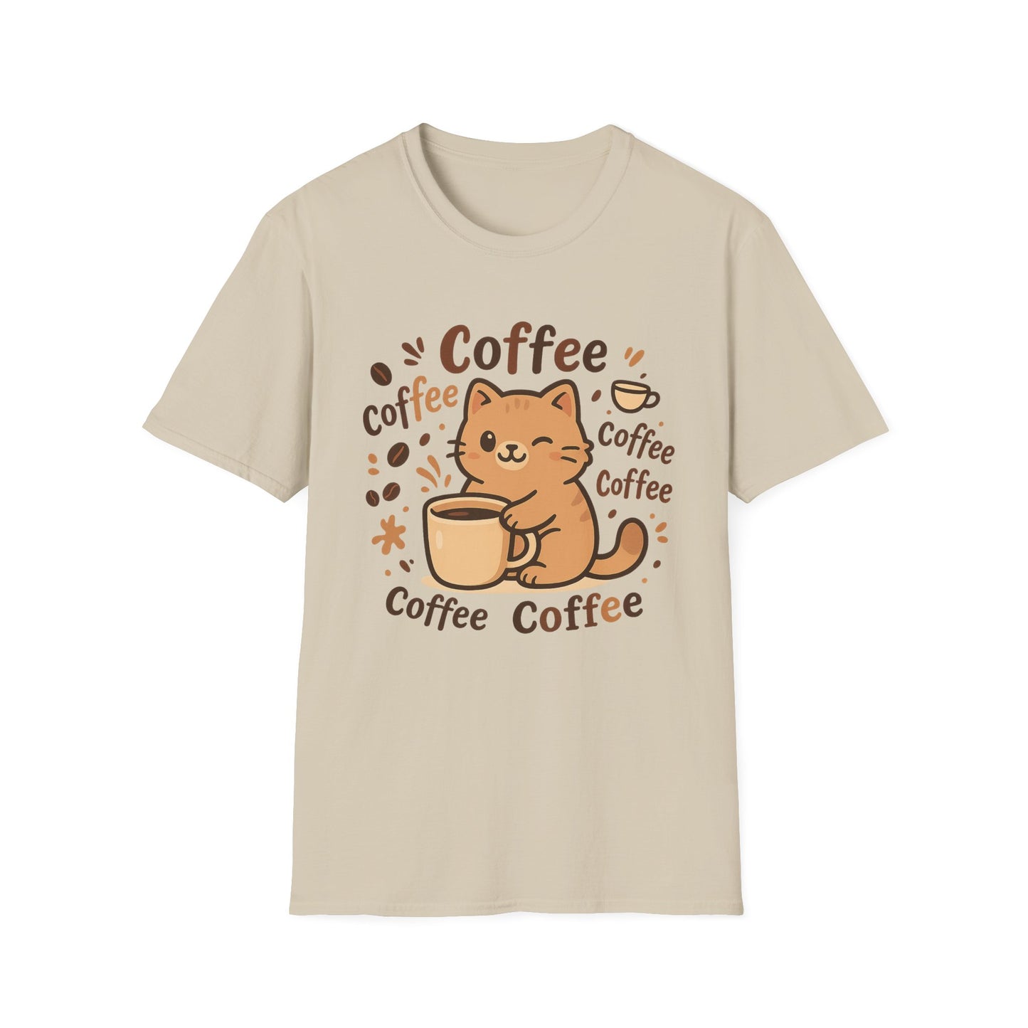 Coffee & Cat - Funny Coffee T-Shirt