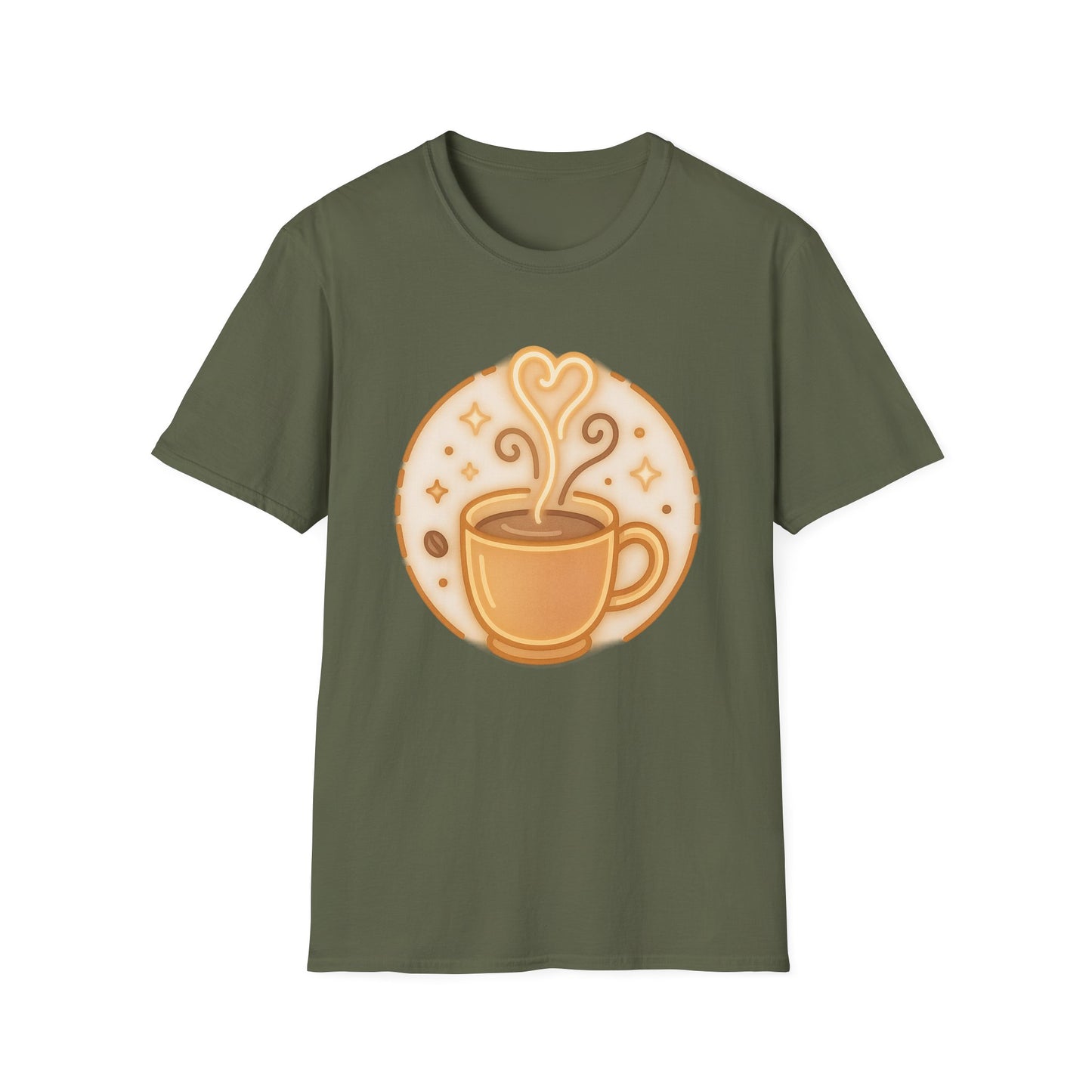 Cozy Neon Coffee Glow - Funny Coffee T-Shirt