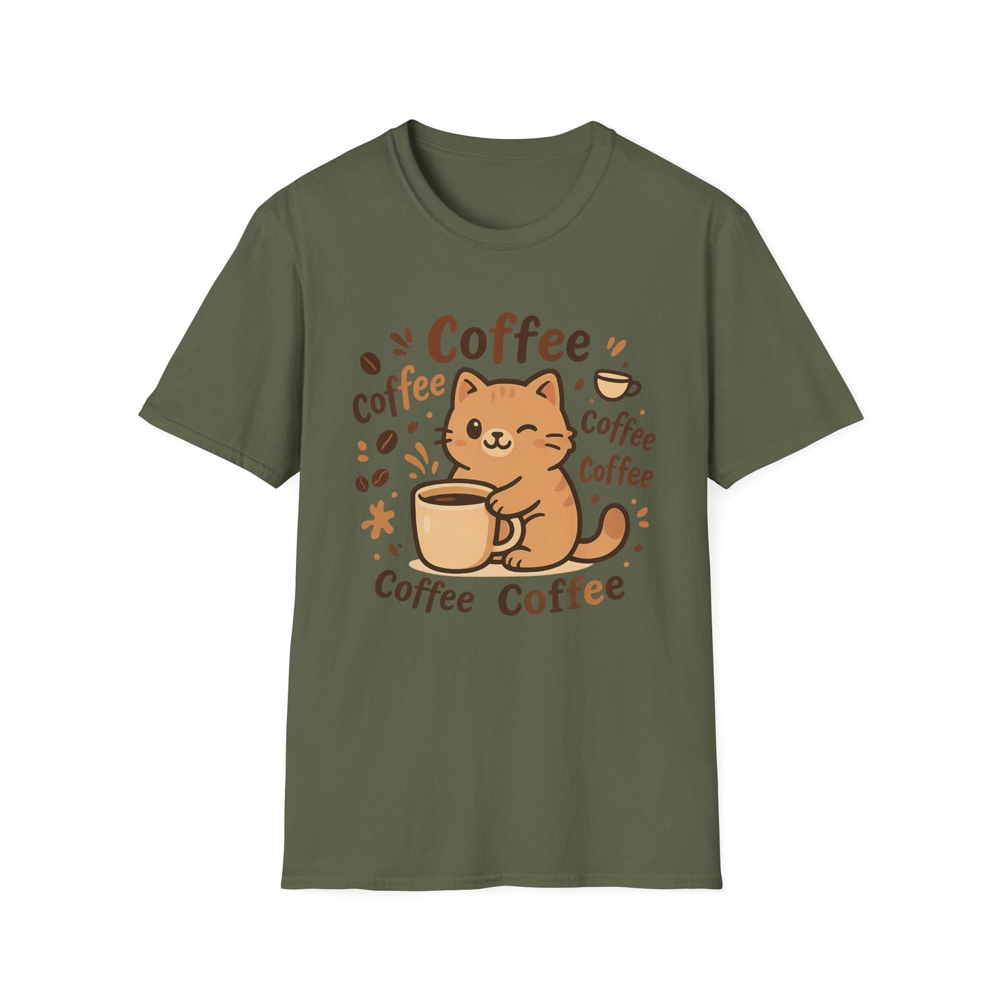 Coffee & Cat - Funny Coffee T-Shirt