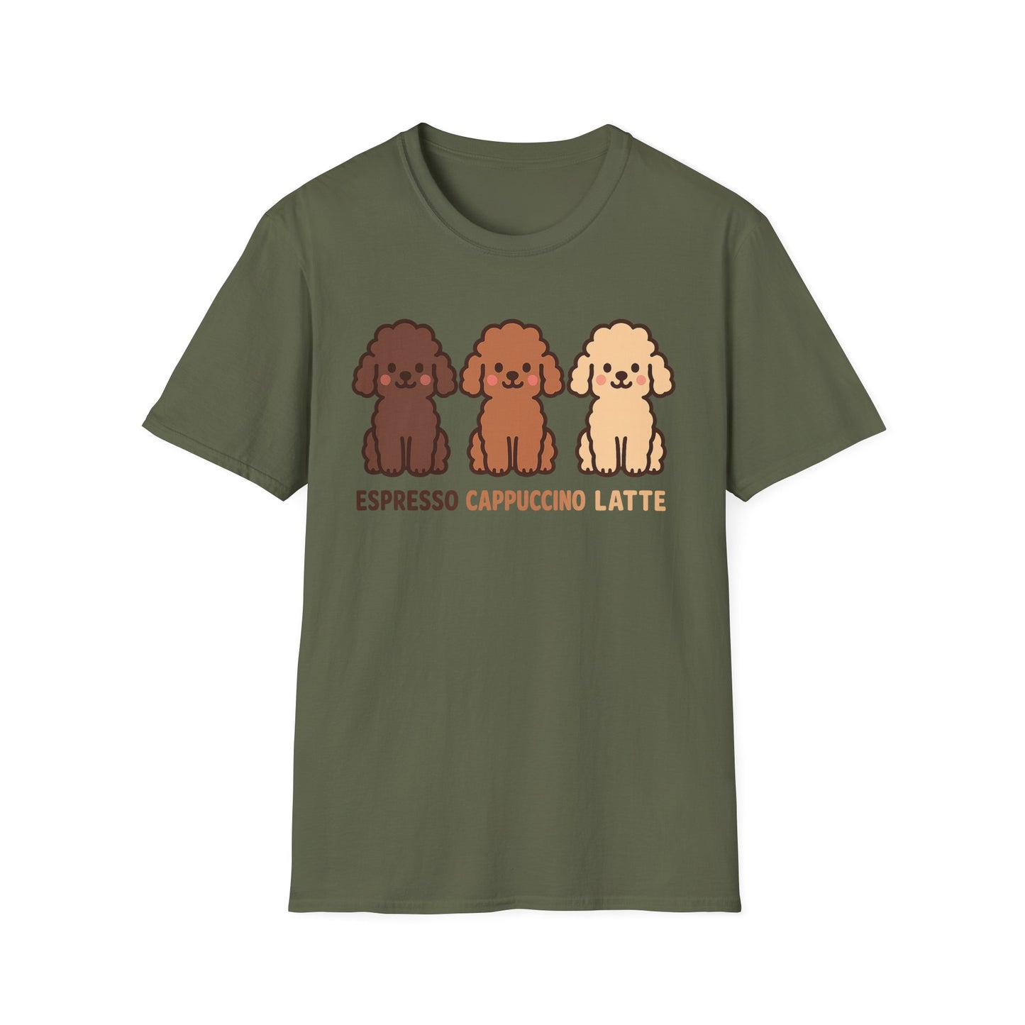 Coffee Poodles Trio- Funny Coffee T-Shirt