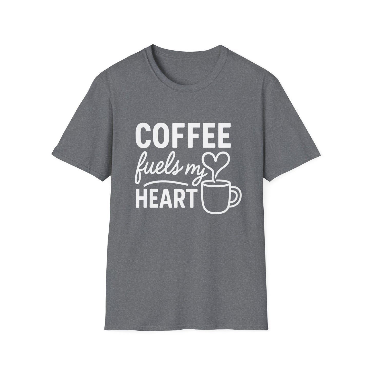 Coffee Fuels My Heart - Funny Coffee T-Shirt