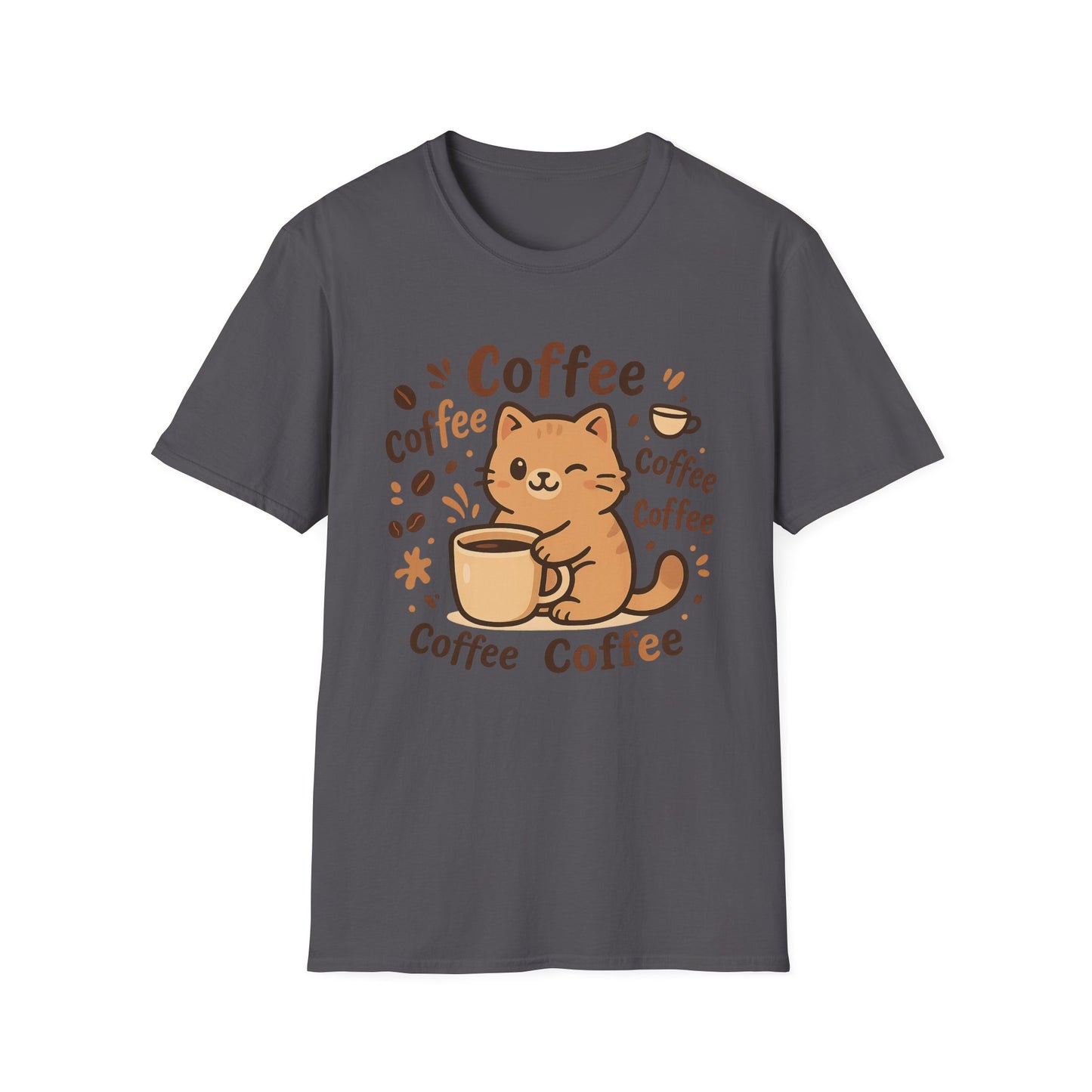 Coffee & Cat - Funny Coffee T-Shirt