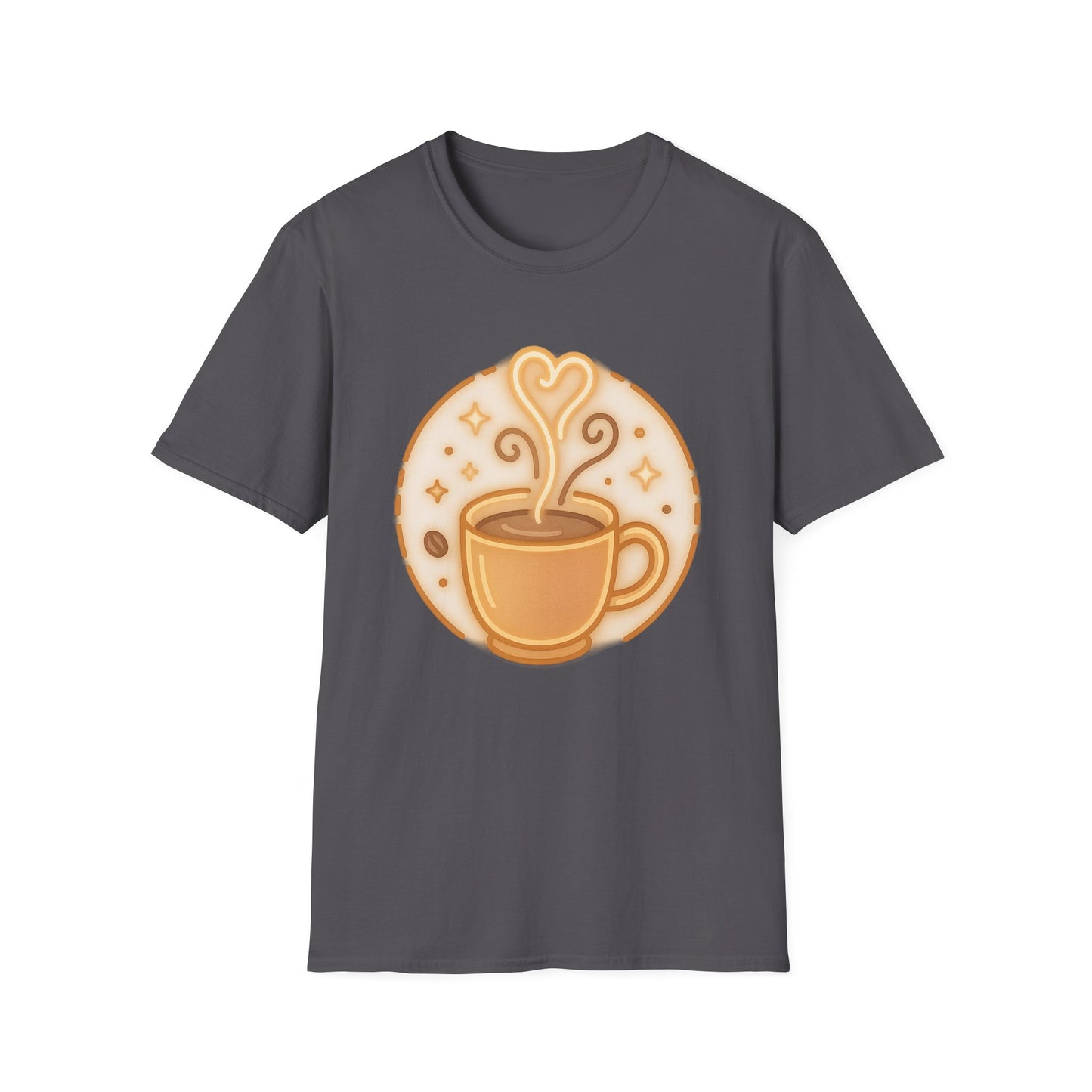 Cozy Neon Coffee Glow - Funny Coffee T-Shirt