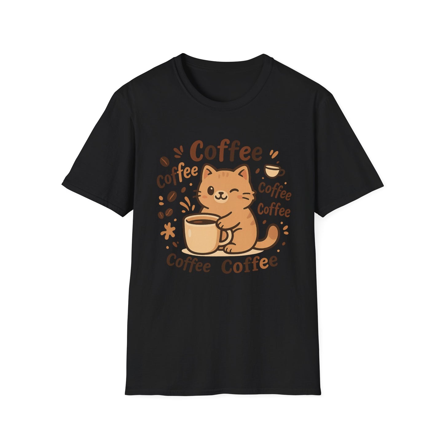 Coffee & Cat - Funny Coffee T-Shirt