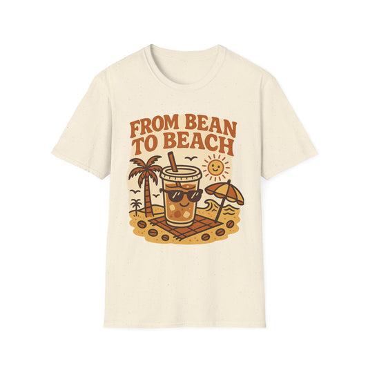 From Bean To Beach-  Funny Coffee T-Shirt