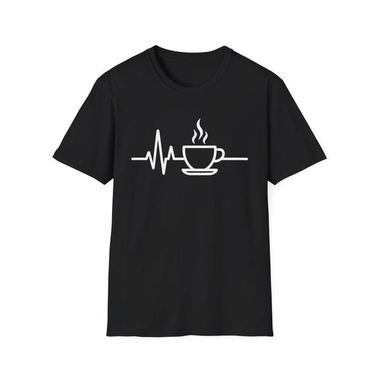 Heartbeat Coffee Cup -  Funny Coffee T-Shirt