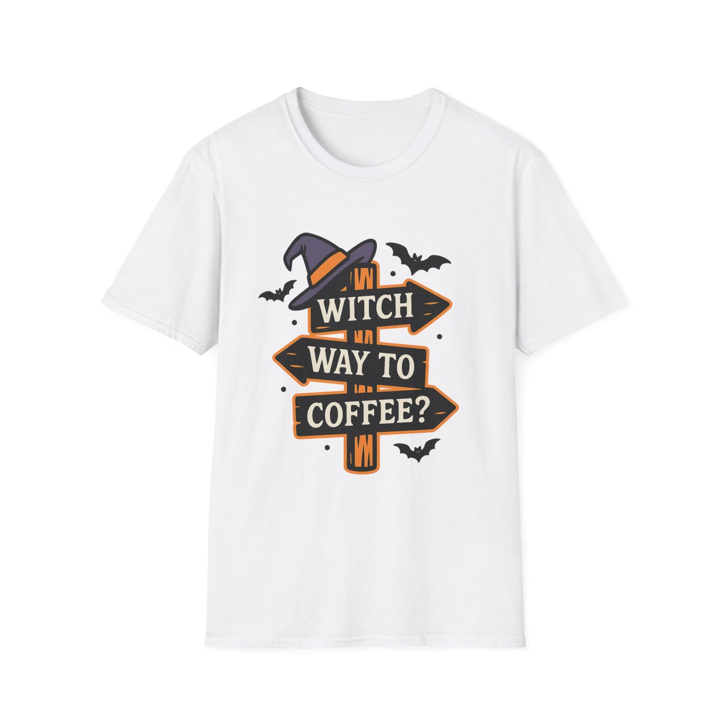 Witch Way to Coffee? -  Funny Halloween Coffee T-Shirt