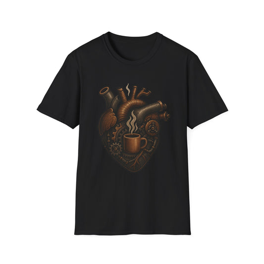 Mechanical Coffee Heart -  Funny Coffee T-Shirt