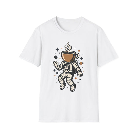Astronaut with Coffee Cup Helmet -  Funny Halloween Coffee T-Shirt