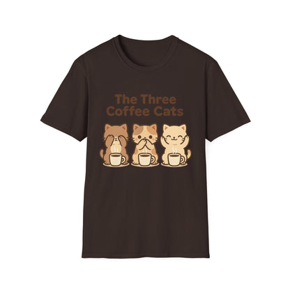 The Three Coffee Cats -  Funny Coffee T-Shirt