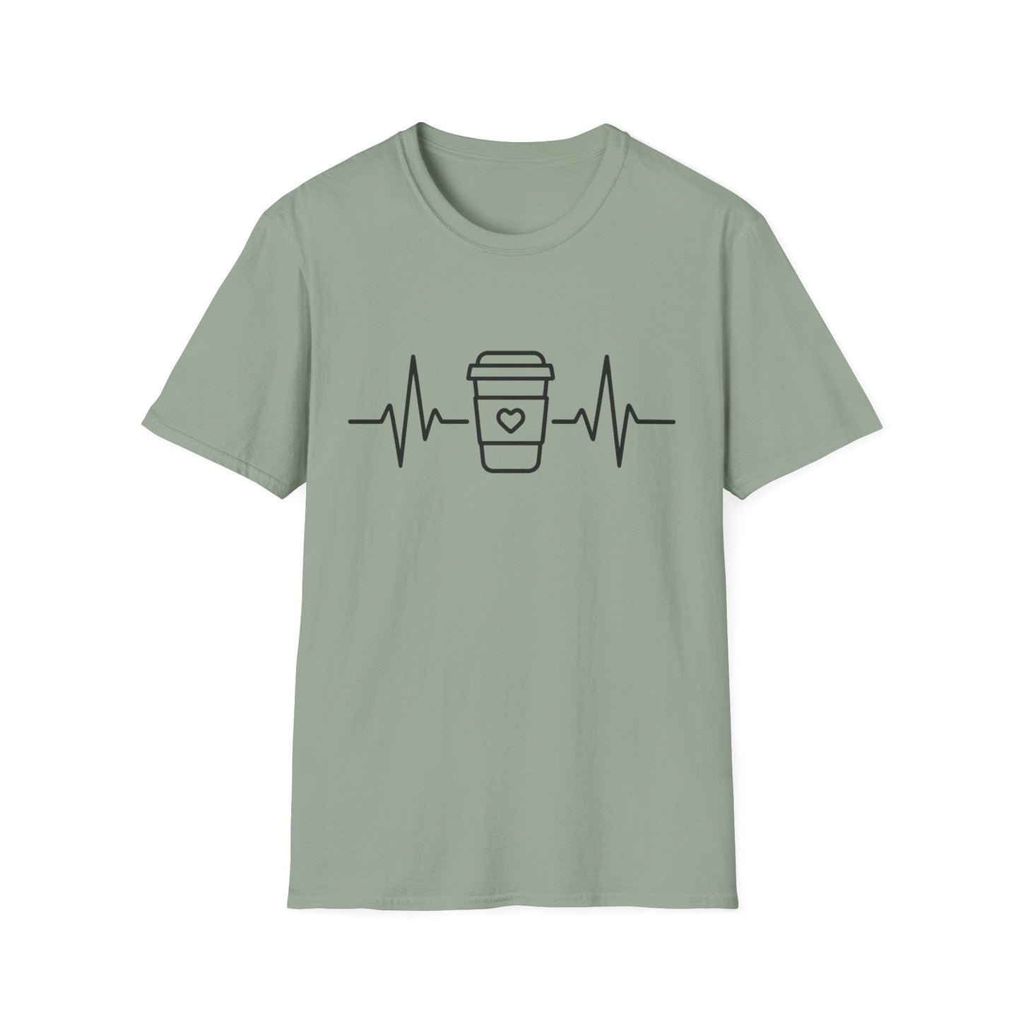 Caffeine Heartbeat -  Funny Coffee T-Shirt