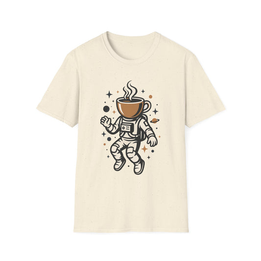 Astronaut with Coffee Cup Helmet -  Funny Halloween Coffee T-Shirt
