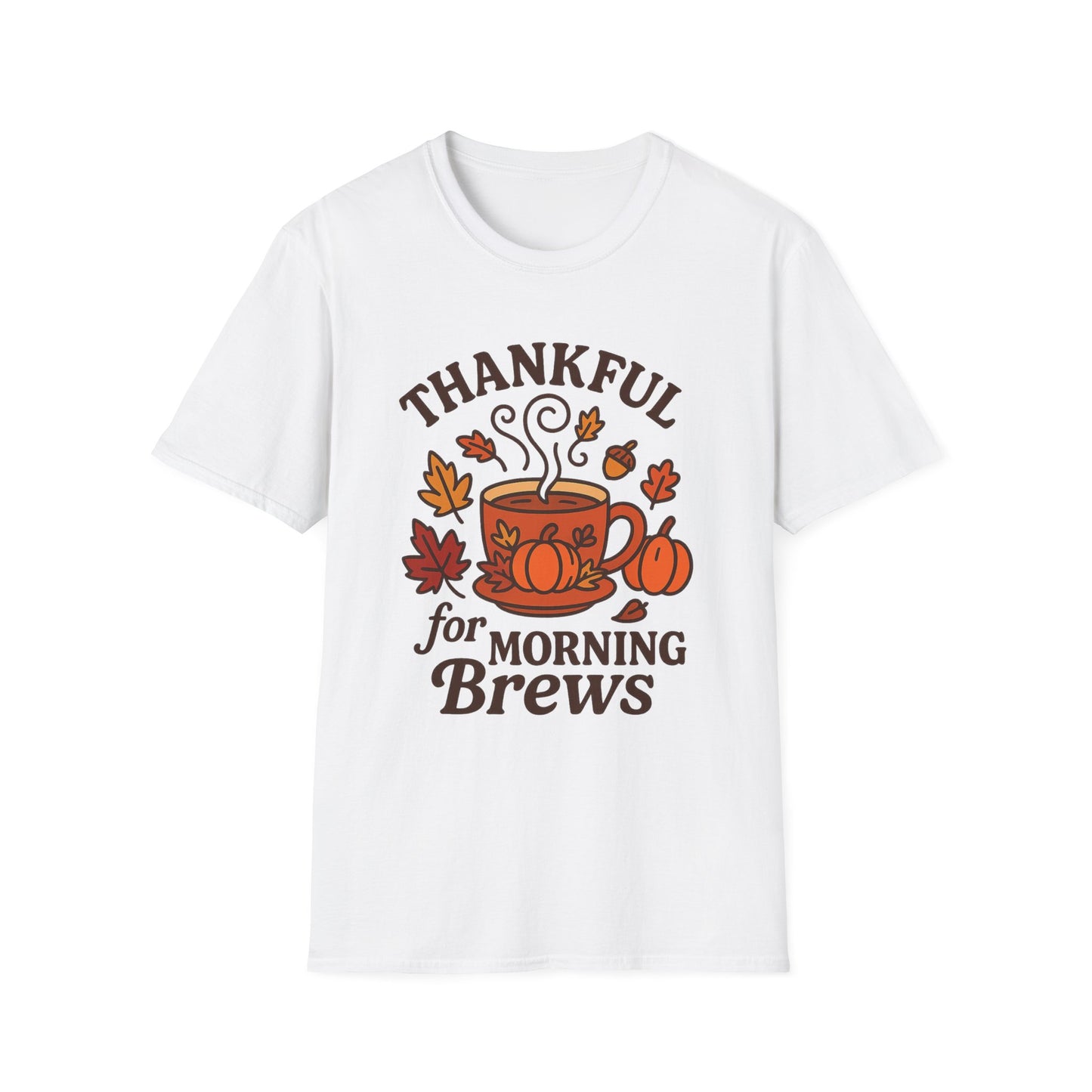 Thankful for Morning Brews -  Funny Thanksgiving Coffee T-Shirt