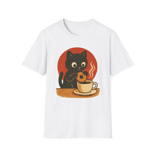 Cat Donut & Coffee -  Funny Coffee T-Shirt