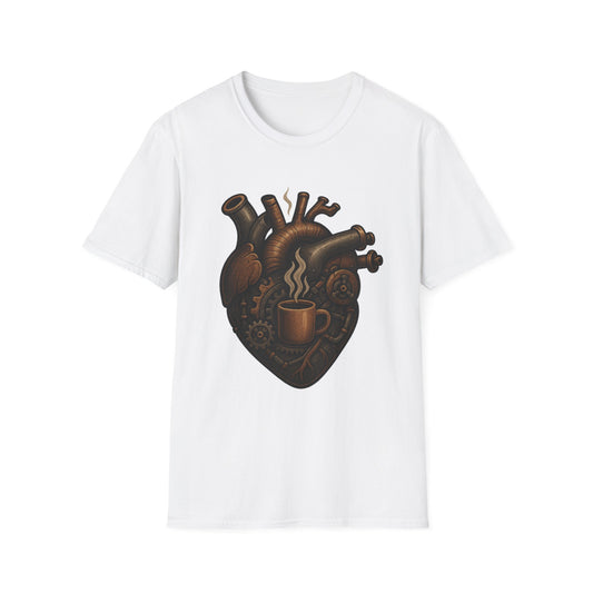 Mechanical Coffee Heart -  Funny Coffee T-Shirt
