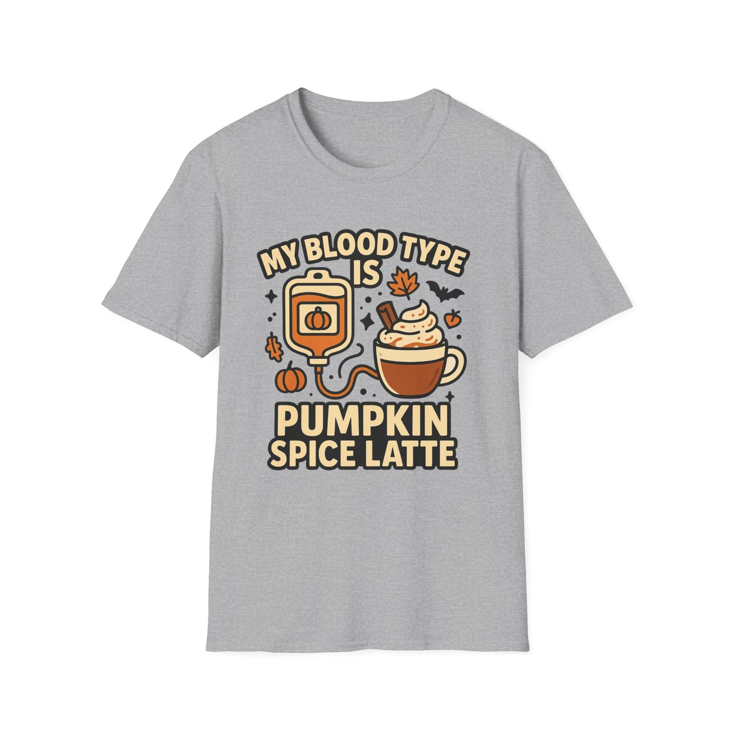 My Blood Type Is Pumpkin Spice Latte -  Funny Halloween Coffee T-Shirt