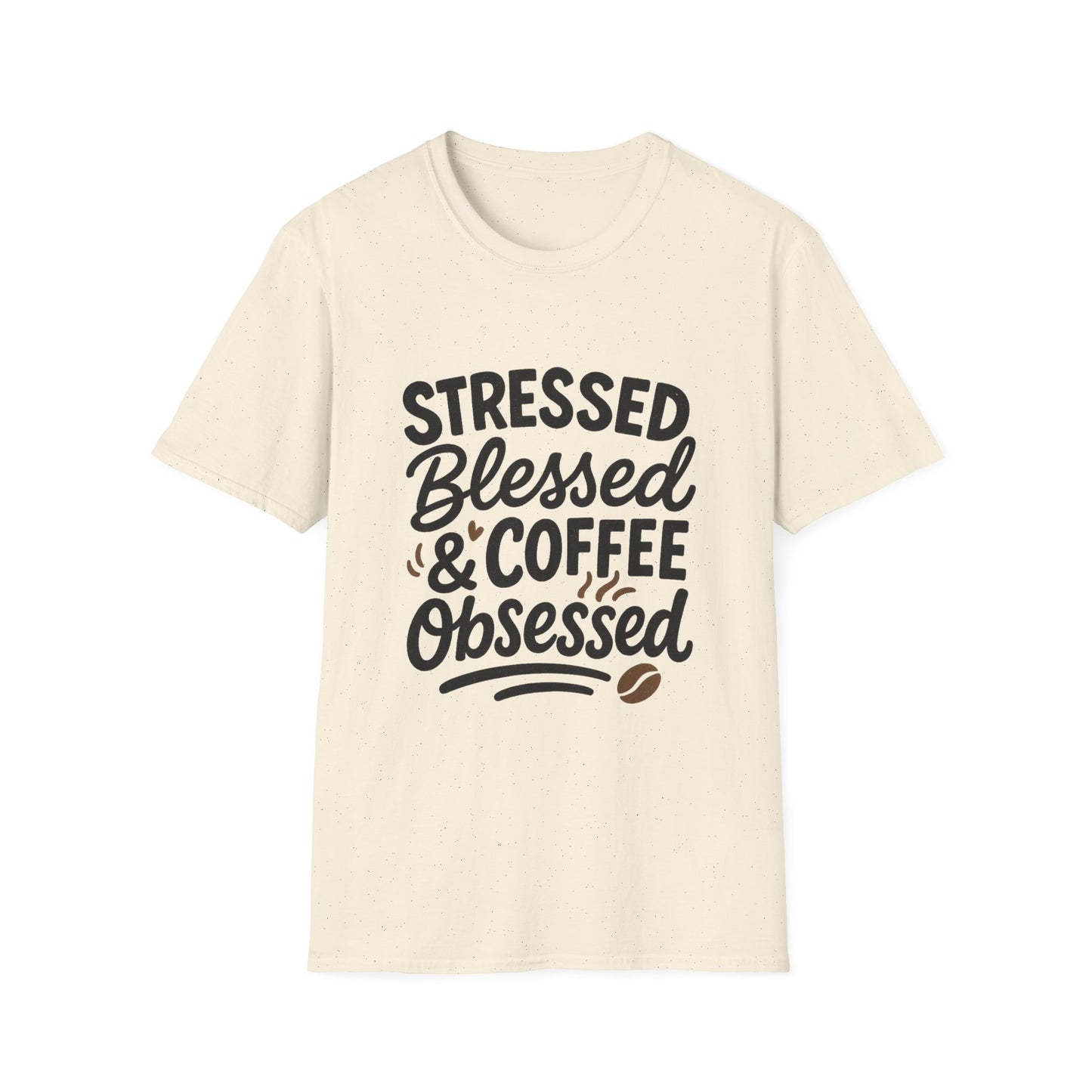 Stressed, Blessed & Coffee Obsessed -  Funny Halloween Coffee T-Shirt
