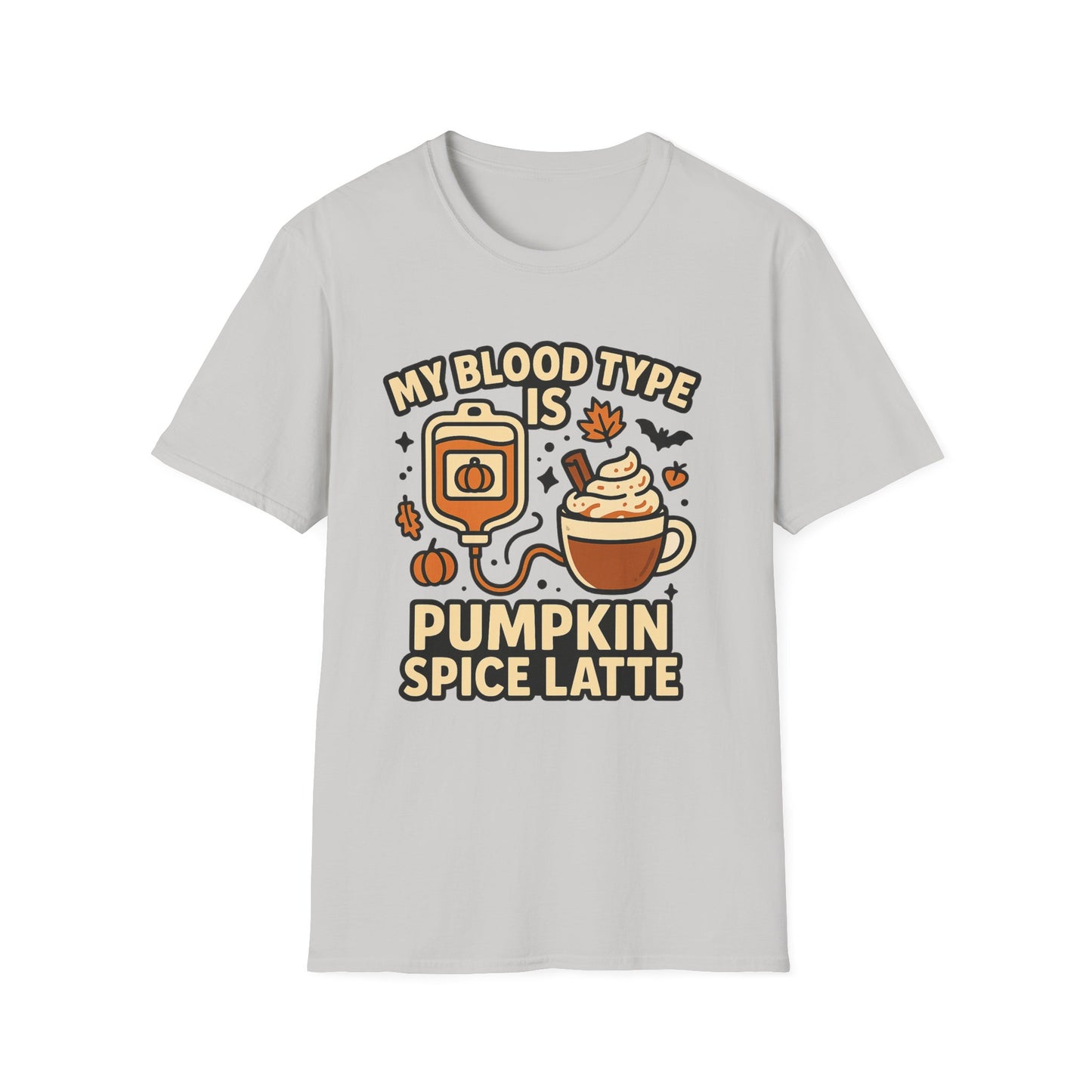 My Blood Type Is Pumpkin Spice Latte -  Funny Halloween Coffee T-Shirt
