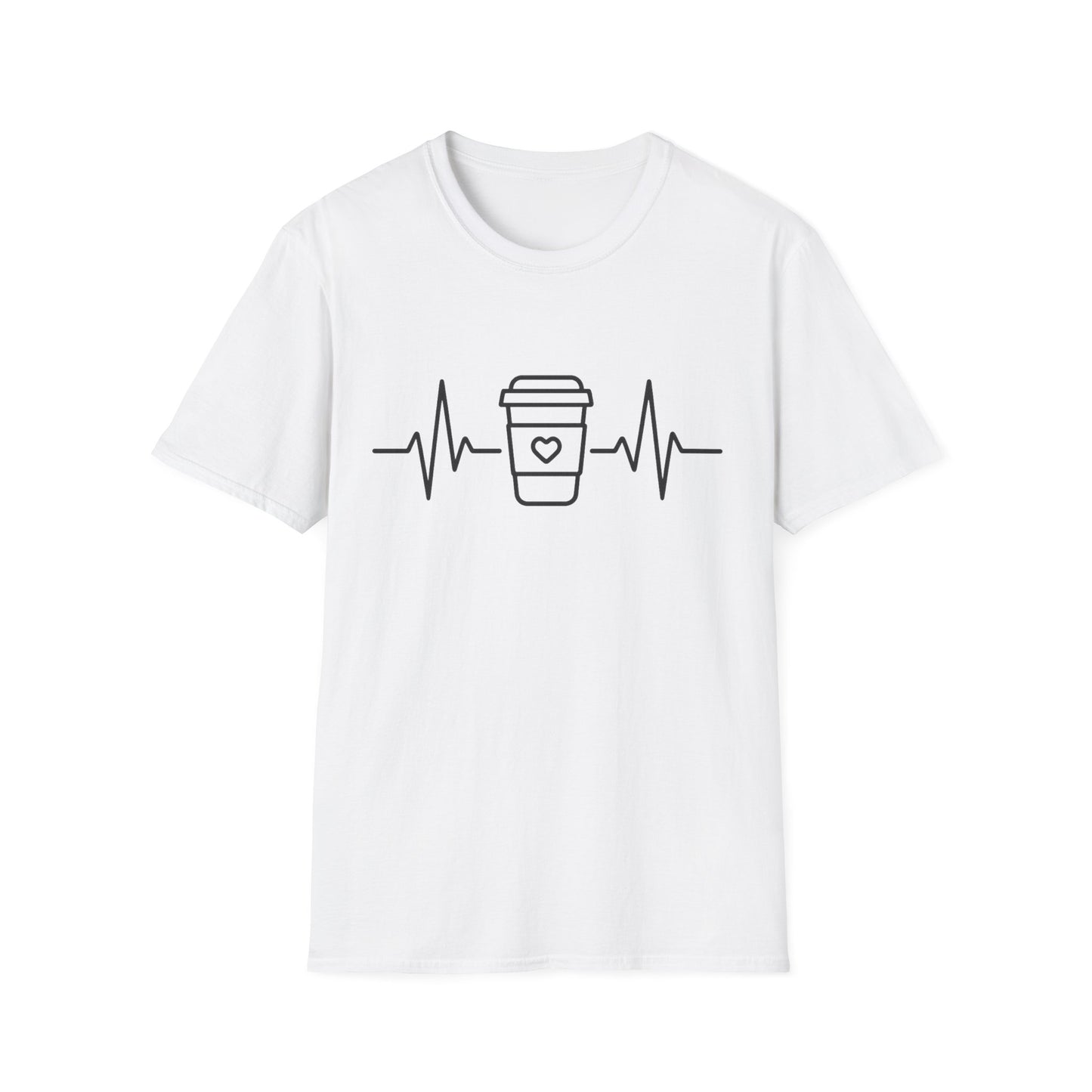 Caffeine Heartbeat -  Funny Coffee T-Shirt