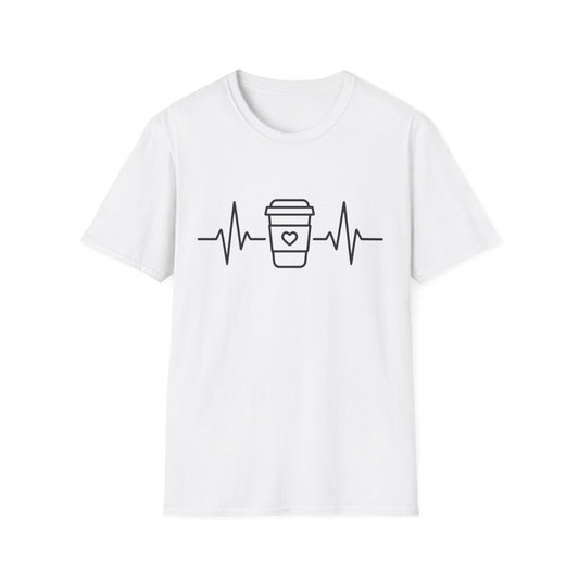 Caffeine Heartbeat -  Funny Coffee T-Shirt