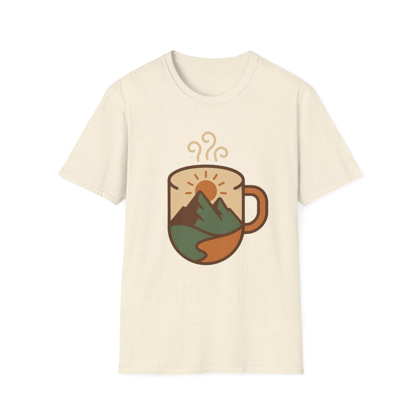 Coffee Cup Mountain Scene -  Funny Coffee T-Shirt