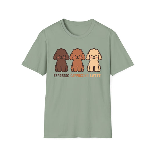 Coffee Poodles Trio-  Funny Coffee T-Shirt