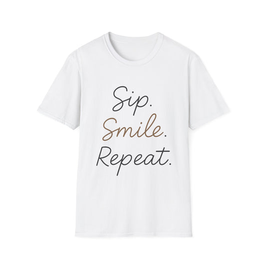 Sip. Smile. Repeat. -  Funny Halloween Coffee T-Shirt