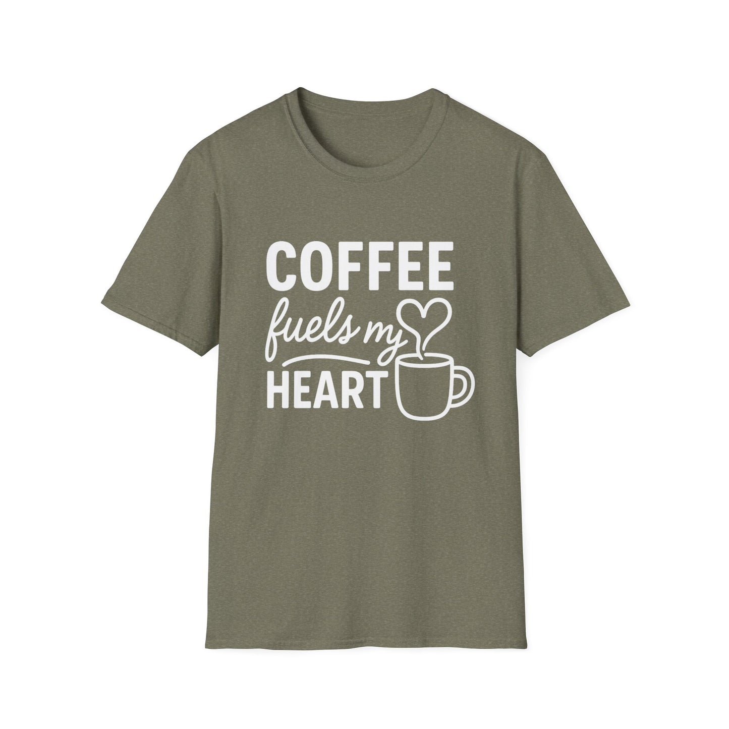 Coffee Fuels My Heart -  Funny Coffee T-Shirt