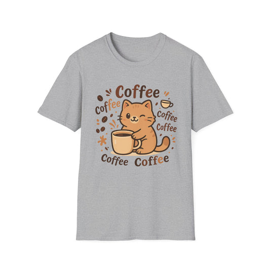 Coffee & Cat -  Funny Coffee T-Shirt