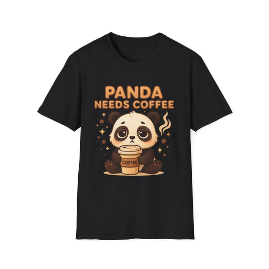 Panda Needs Coffee - Funny Coffee T-Shirt