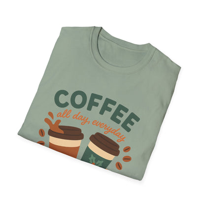 Coffee Club All Day, Everyday -  Funny Coffee T-Shirt