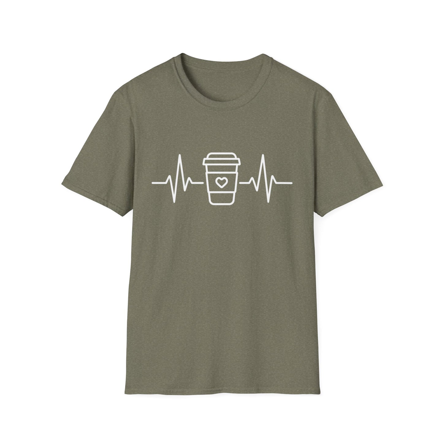Caffeine Heartbeat -  Funny Coffee T-Shirt