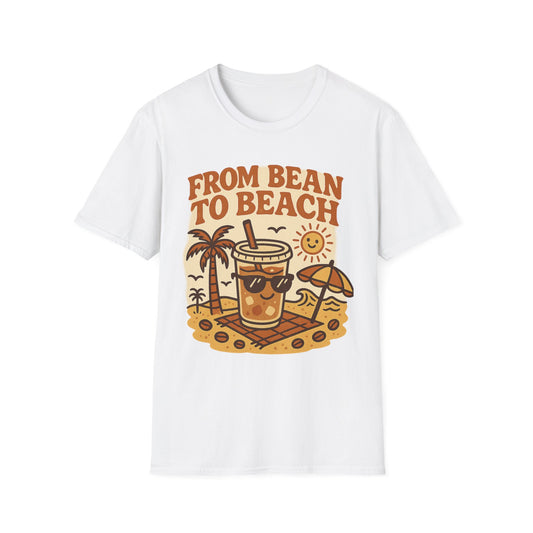 From Bean To Beach-  Funny Coffee T-Shirt
