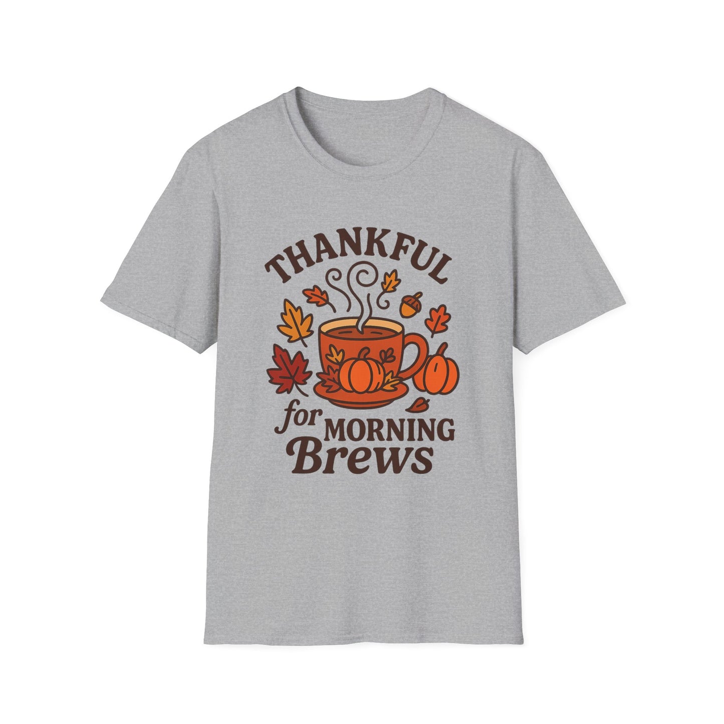 Thankful for Morning Brews -  Funny Thanksgiving Coffee T-Shirt
