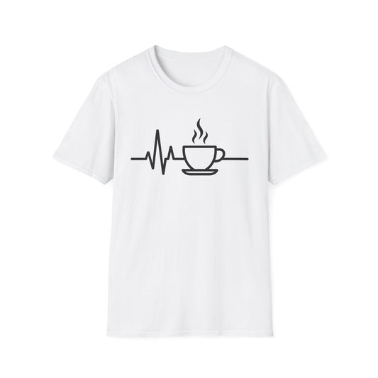 Heartbeat Coffee Cup -  Funny Coffee T-Shirt