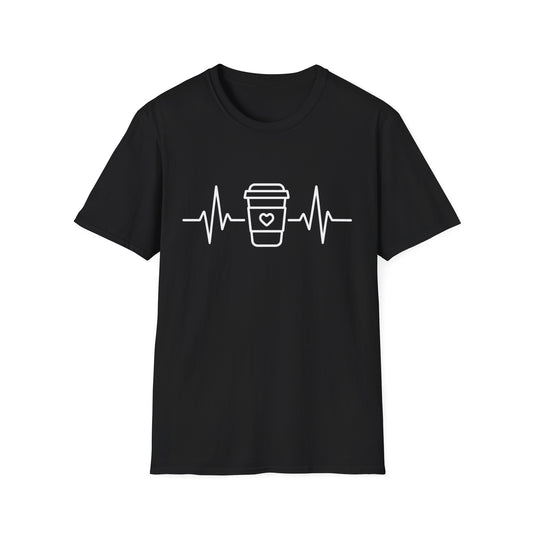 Caffeine Heartbeat -  Funny Coffee T-Shirt