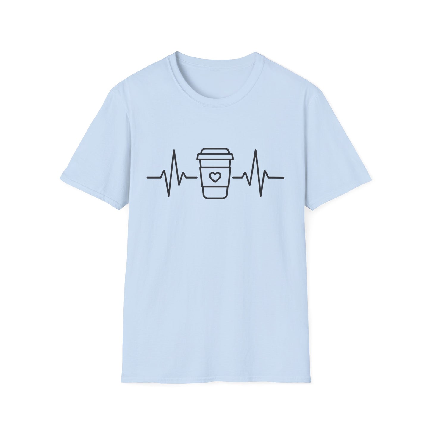 Caffeine Heartbeat -  Funny Coffee T-Shirt