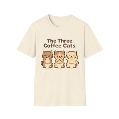 The Three Coffee Cats -  Funny Coffee T-Shirt