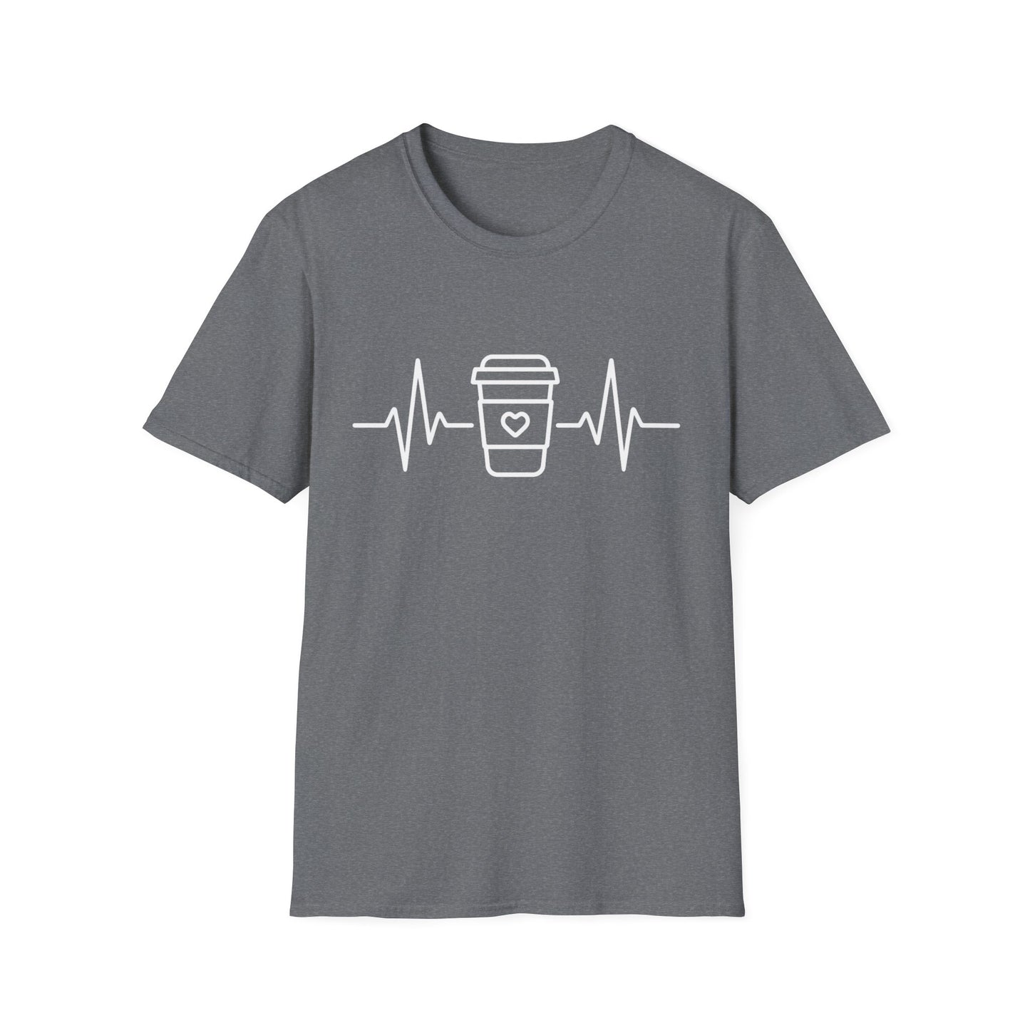 Caffeine Heartbeat -  Funny Coffee T-Shirt