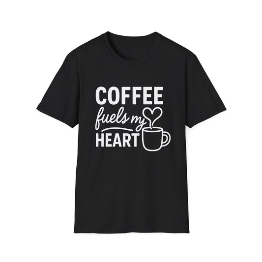 Coffee Fuels My Heart -  Funny Coffee T-Shirt