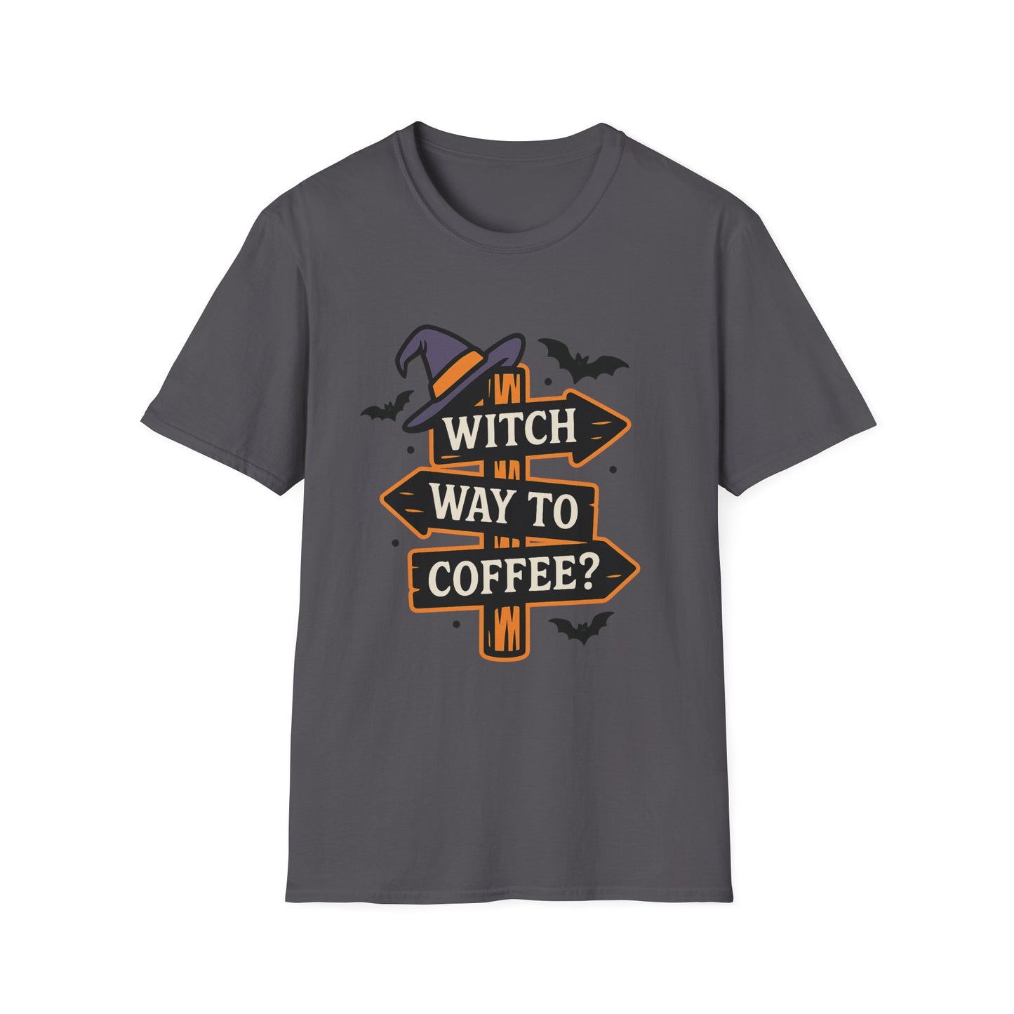 Witch Way to Coffee? -  Funny Halloween Coffee T-Shirt