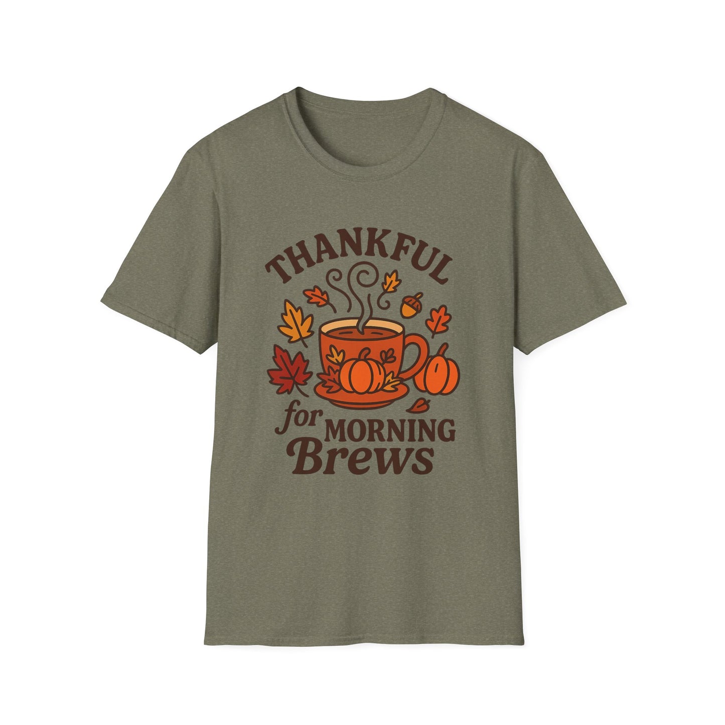 Thankful for Morning Brews -  Funny Thanksgiving Coffee T-Shirt